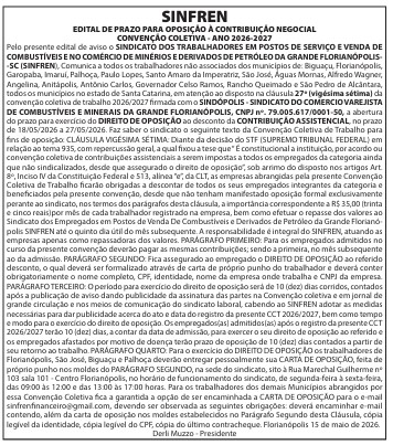 EDITAL - CLÁUSULA VIGÉSIMA SÉTIMA - CONTRIBUIÇÃO ASSISTENCIAL/NEGOCIAL DOS EMPREGADOS 