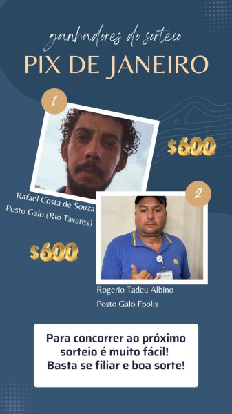 GANHADORES SORTEIO PIX JANEIRO 2026